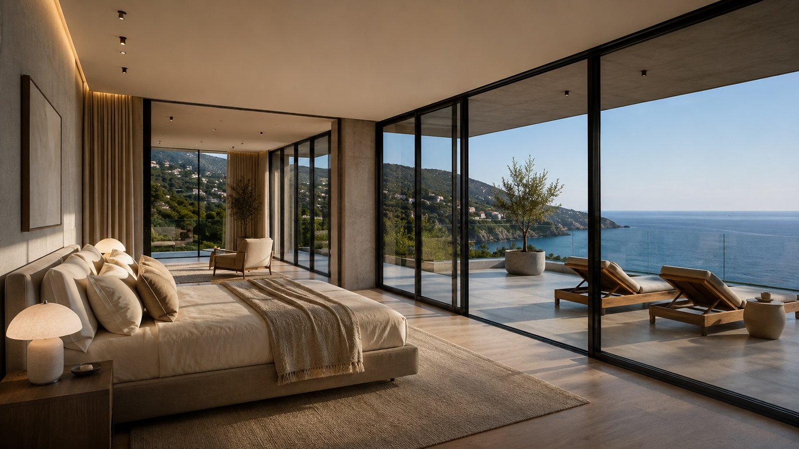 Dormitorio contemporáneo con vistas ProVuelo